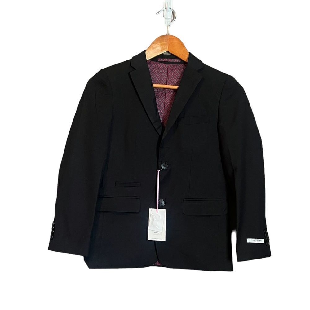NWT! Isaac Mizrahi black wool blend boys blazer